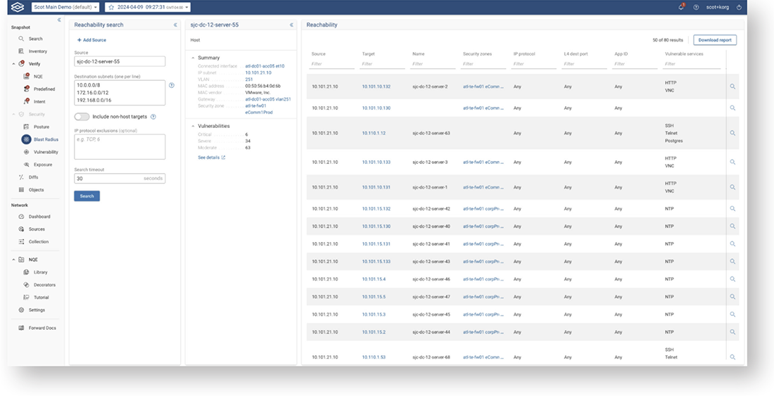 query table
